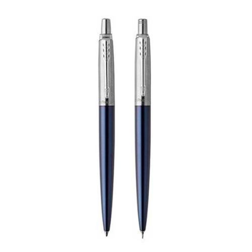 PARKER JOTTER BALLPOINT PEN & PENCIL SET – ROYAL BLUE CHROME